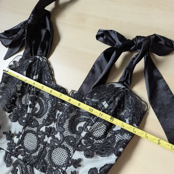 Unholy Dolls Kill Black Lace Cocktail New Years Eve Mini Dress Adjustable Strap - Picture 5 of 10